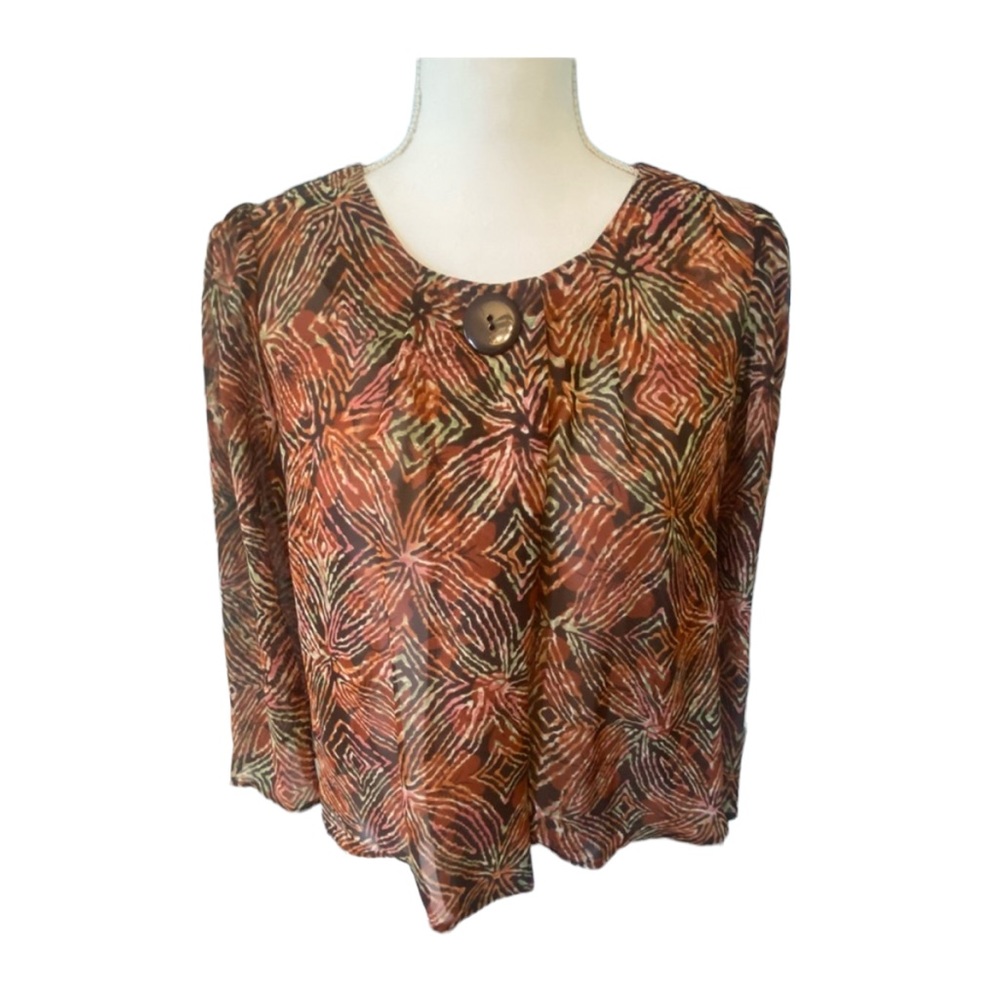 Sere Nade One-Button Patterned Kimono Cardigan